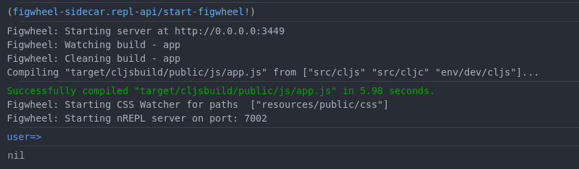 Atom ProtoREPL - ClojureScript REPL - start figwheel!
